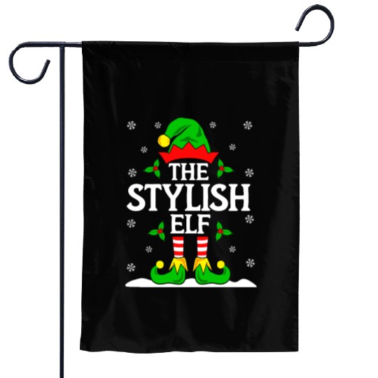The Stylish Elf Christmas Garden Flags