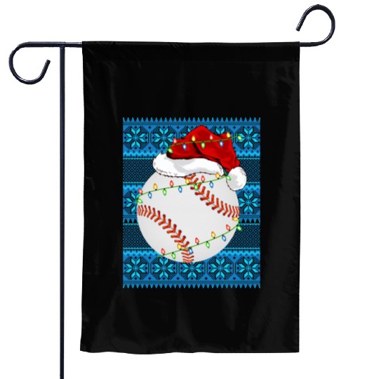 Baseball Christmas Lights Garden Flags