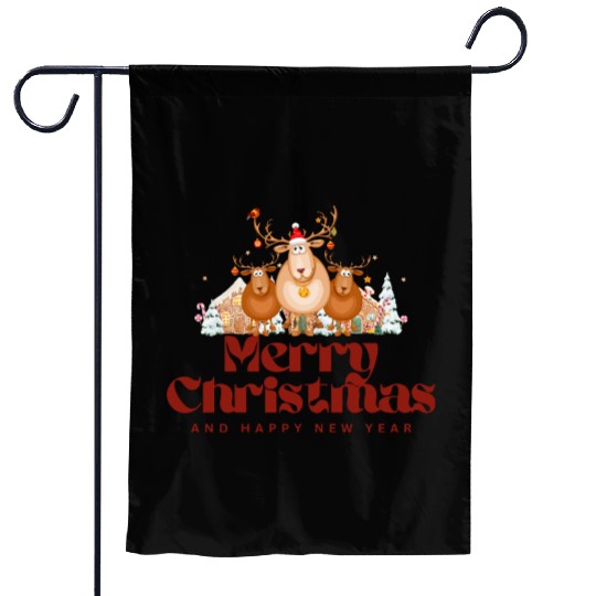 Reindeer & Holly Garden Flags