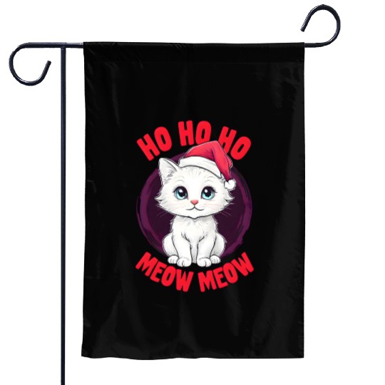 Ho Ho Ho, Meow Meow: Cute Christmas Cat Garden Flags