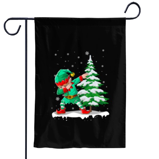 Dabbing Elf Christmas Tree Lights Xmas Family Garden Flags