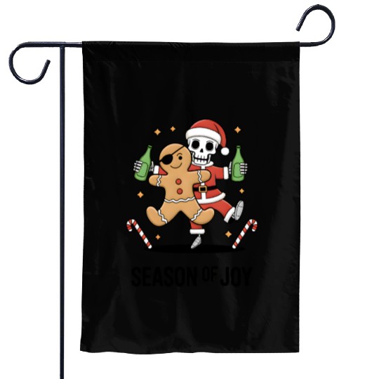 Season of joy: Gingerbread Pirate & Skeleton santa Garden Flags