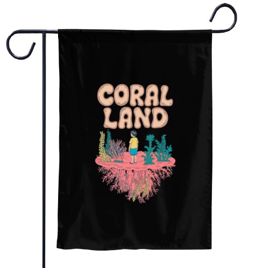 Rainbow Coral Land Garden Flags