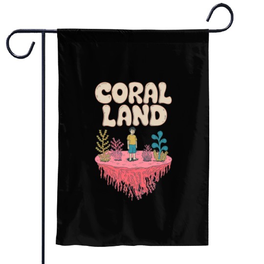 Rainbow Coral Land Garden Flags