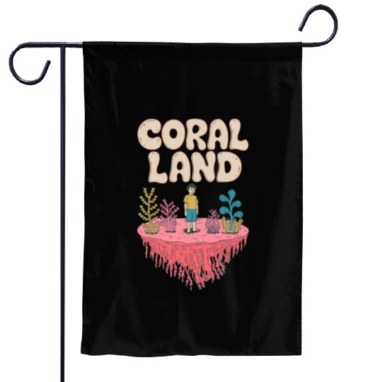 Rainbow Coral Land Garden Flags
