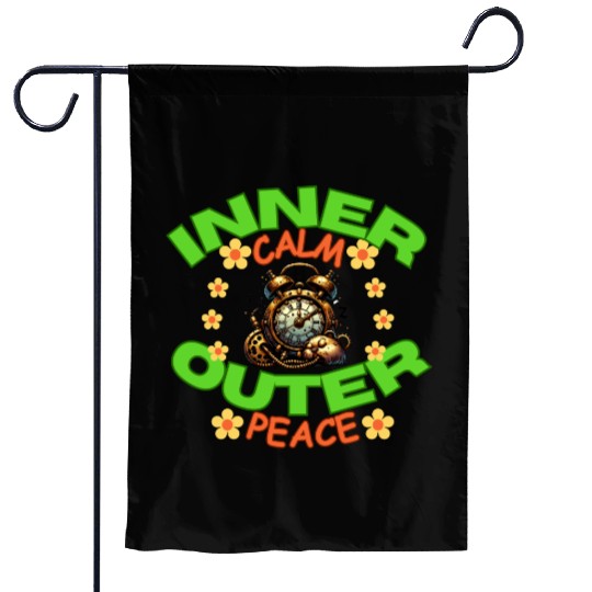 Inner calm outer peace calm yoga saying Garden Flags