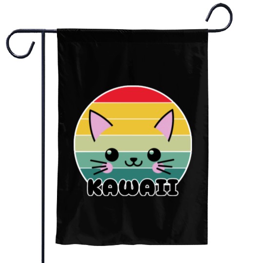 Kawaii Cat Face, Cat Lovers Garden Flags