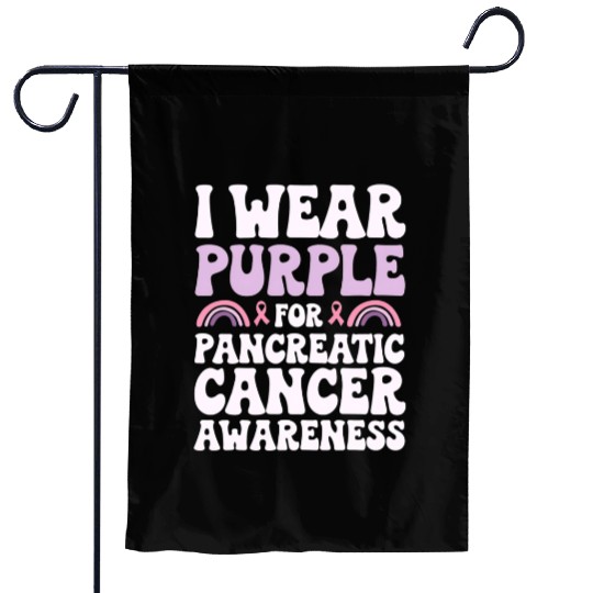 I Wear Purple For Pancreatic Cancer Awareness Garden Flags