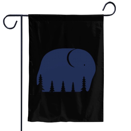 An elephant or a forest in this Fun Optical Illusi Garden Flags