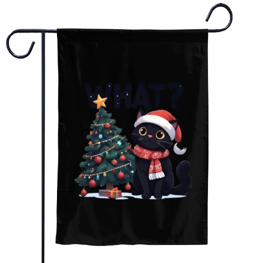 FUNNY CHRISTMAS CAT Garden Flags