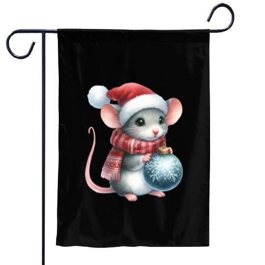 FUNNY CHRISTMAS MOUSE Garden Flags