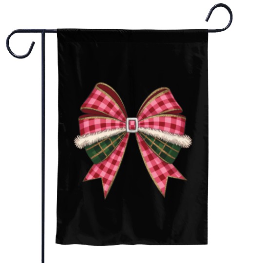 Christmas Coquette Bow, Christmas Garden Flags