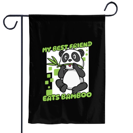 My Best Friend Eats Bamboo Panda Bear Friend Garden Flags