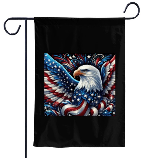 Patriotic Eagle Garden Flags