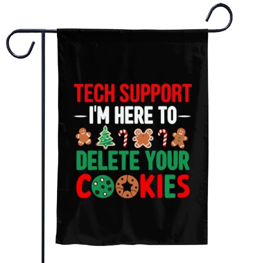 Tech Support Christmas Cookies Women Men Funny Garden Flags