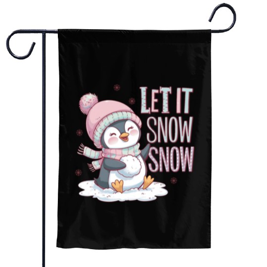 Let It Snow Snow, Christmas Snowman Garden Flags