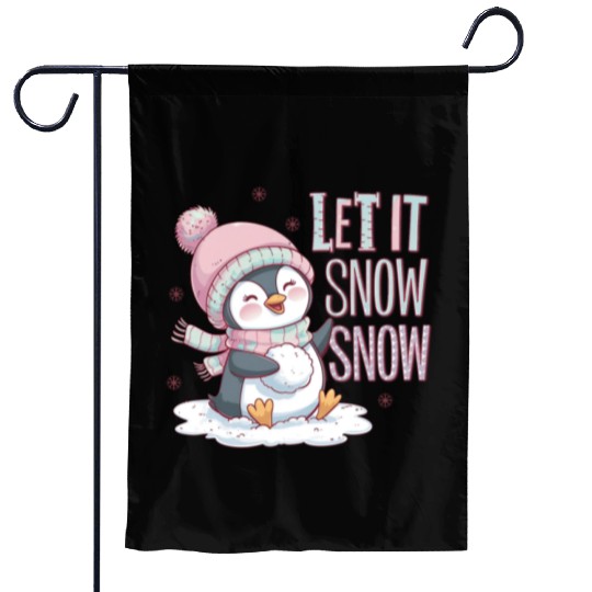 Let It Snow Snow, Christmas Snowman Garden Flags