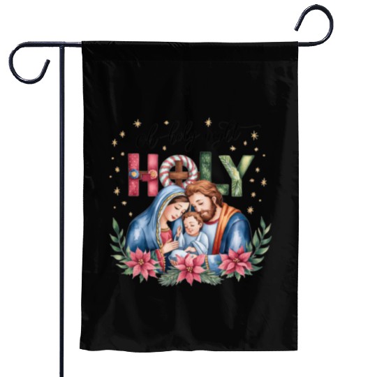 Holy Christmas, Merry Christmas Garden Flags