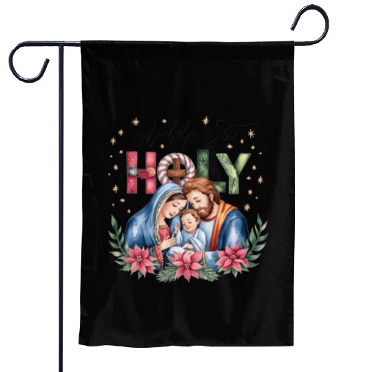 Holy Christmas, Merry Christmas Garden Flags