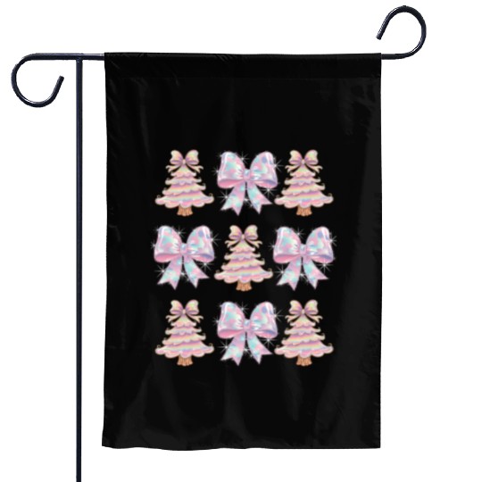 Christmas Coquette Bow, Merry Christmas Garden Flags