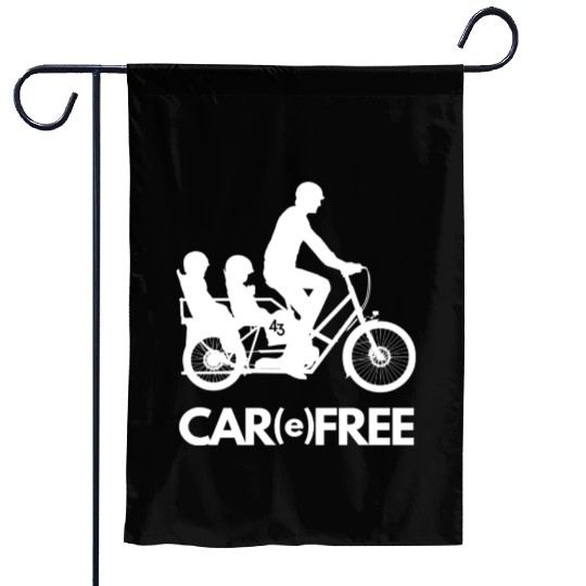 Car Free Longtail bike Garden Flags