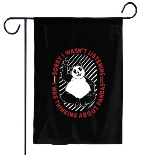 Was Thinking About Pandas Panda Bear Friend Giant Garden Flags
