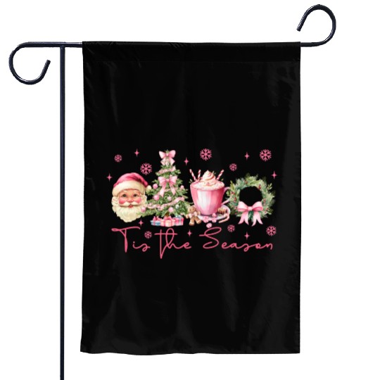 tis the season, merry christmas Garden Flags
