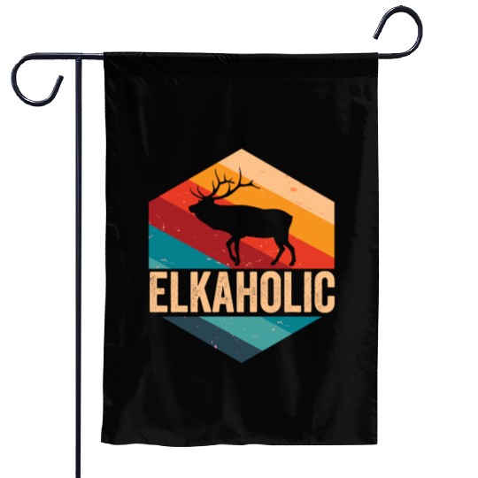 Elk Hunting Elkaholic Hunters Garden Flags