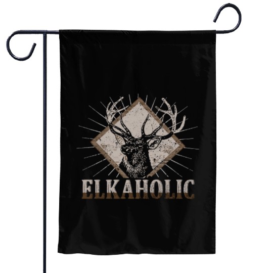 Elk Hunting Elkaholic Hunters Garden Flags