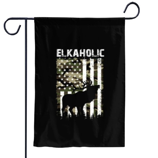 Elk Hunting Elkaholic Hunters Garden Flags