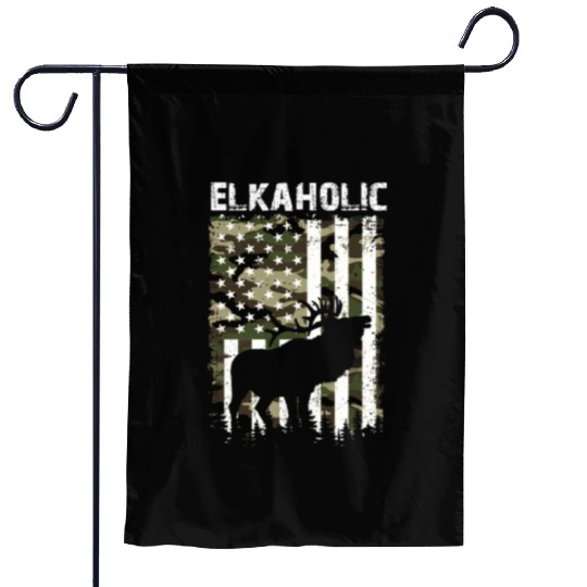 Elk Hunting Elkaholic Hunters Garden Flags