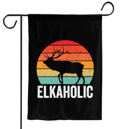Elk Hunting Elkaholic Hunters Garden Flags