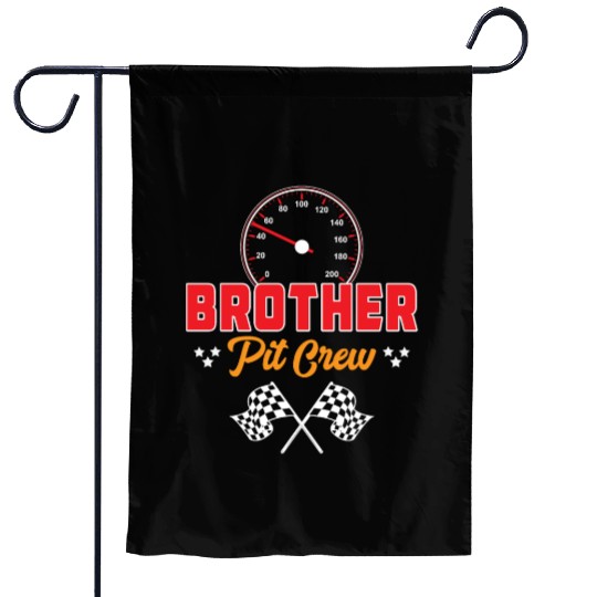 Race Car Birthday Racing Family Brother Pit Crew Garden Flags