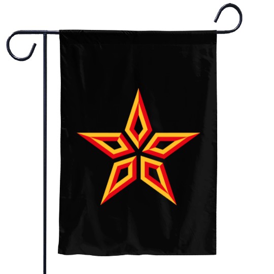 Star Design (Five-Pointed / Yellow Red) Garden Flags