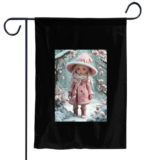 Full body of a realistic sweetness baby chibi girl Garden Flags