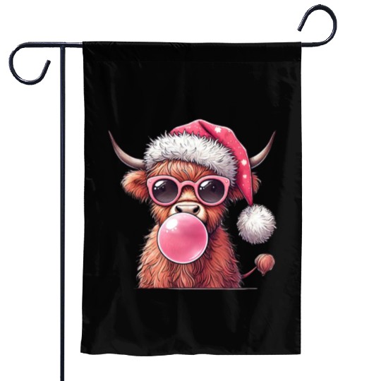 Highland Cow, Merry Christmas Garden Flags