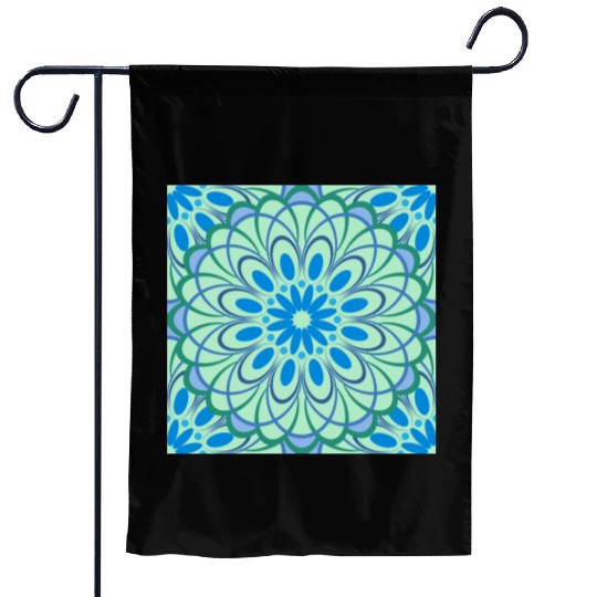 mandala Jade Stained Glass Garden Flags