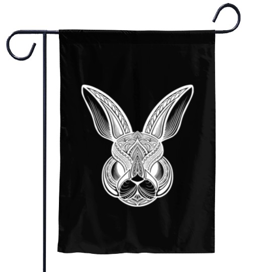 Tribal rabbit Garden Flags