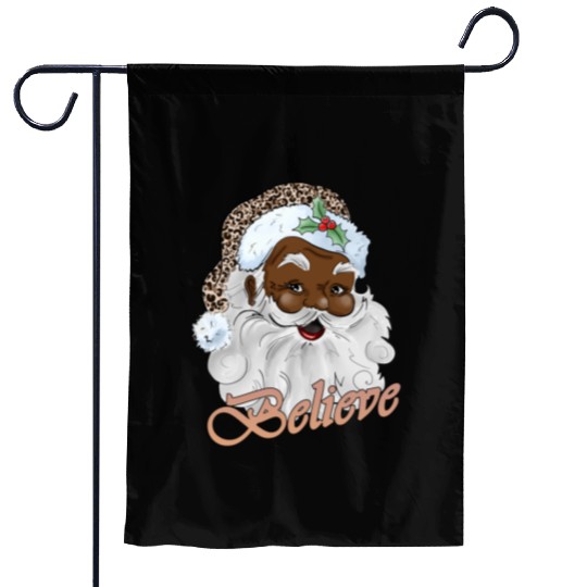 Black Santa, Merry Christmas Garden Flags