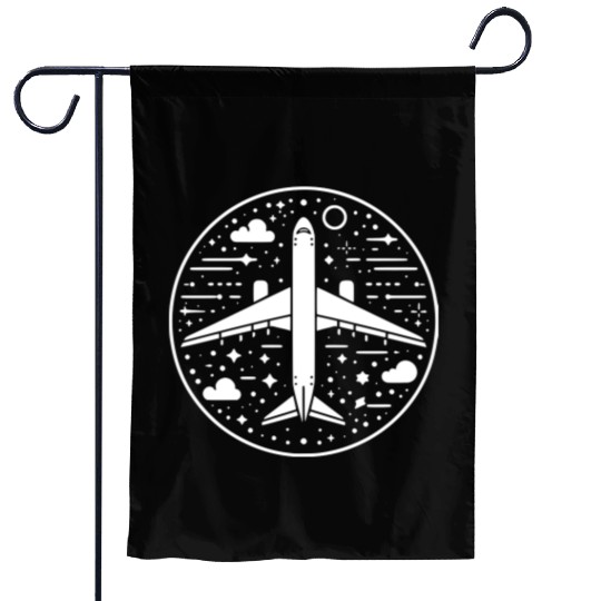 Minimalistic Vector Passenger Aircraft path28 Garden Flags