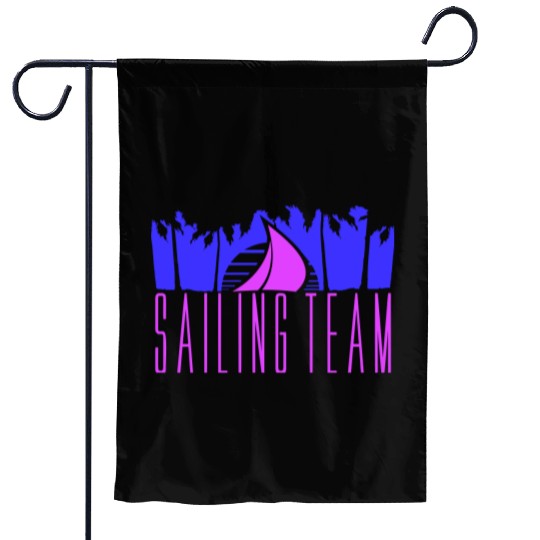 Sailing Team Ship Sun Palm Trees Sunset Sunrise Garden Flags