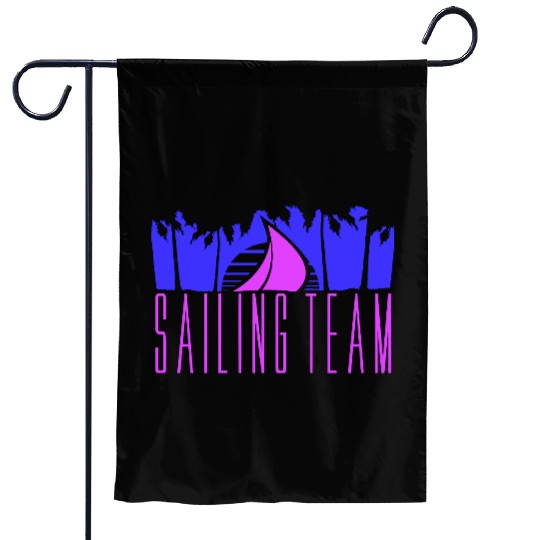 Sailing Team Ship Sun Palm Trees Sunset Sunrise Garden Flags