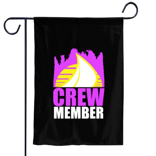 Crew Member Sailing Sun Sunset Logo Crew Member Garden Flags