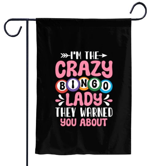 Crazy Bingo Lady Bingo Cards Bingo Game Lover Garden Flags