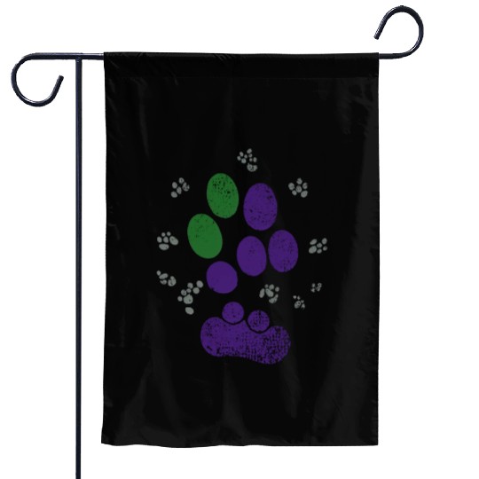 AroAce Cat Paw Prints Garden Flags