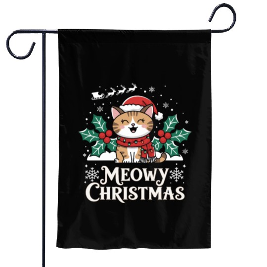 Christmas meow Garden Flags