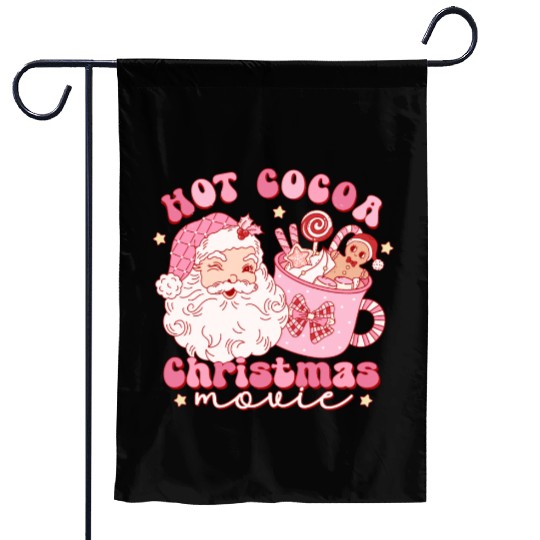 Hot cocoa Christmas movie Garden Flags