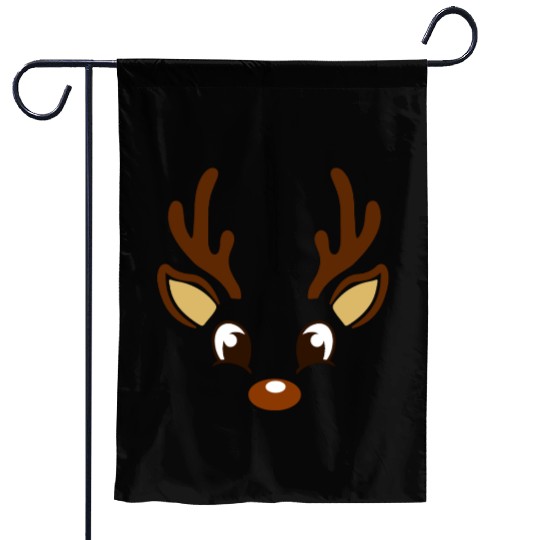 Reindeer Face Christmas, Merry Christmas Garden Flags