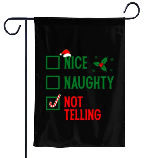 Nice, Naughty, Not Telling Garden Flags