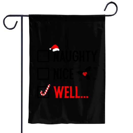 Naughty or Nice Funny Christmas Garden Flags